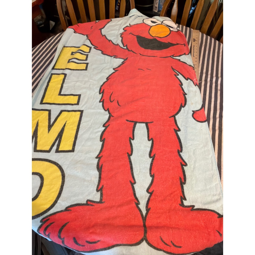 Sesame Street Elmo Beach Towel Blue Red Cotton Terry 2012 Sherry Mfg Co 58x28